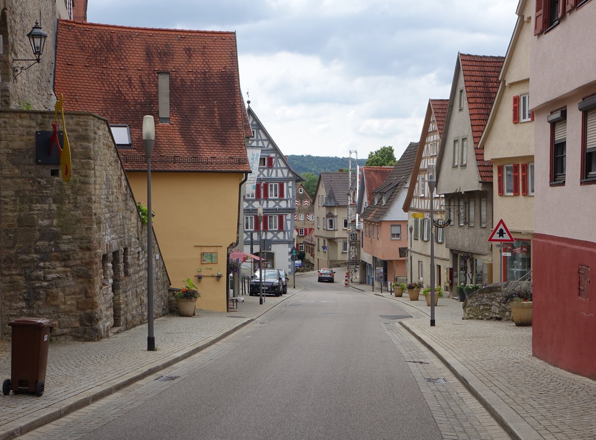 Besigheim, historische Fachwerkhuser in der Hauptstrae (24.06.2018)