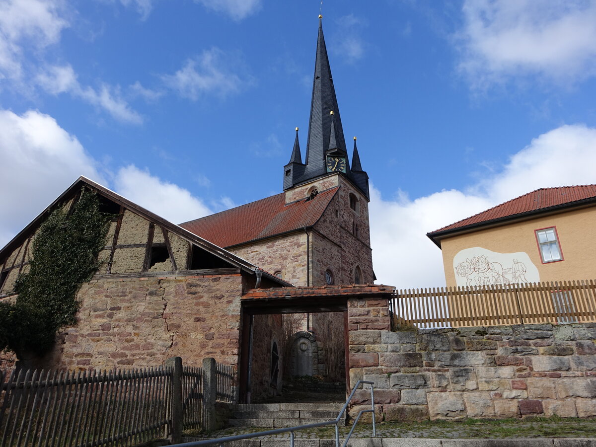 Bettenhausen, Wehrkirche Hl. Kreuz, Chorturmkirche erbaut 1617 (26.02.2022)