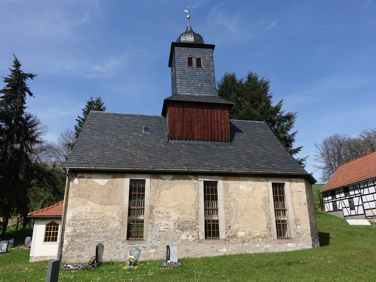 Beutelsdorf, evangelische Dorfkirche aus dem 12. Jahrhundert (22.04.2023)