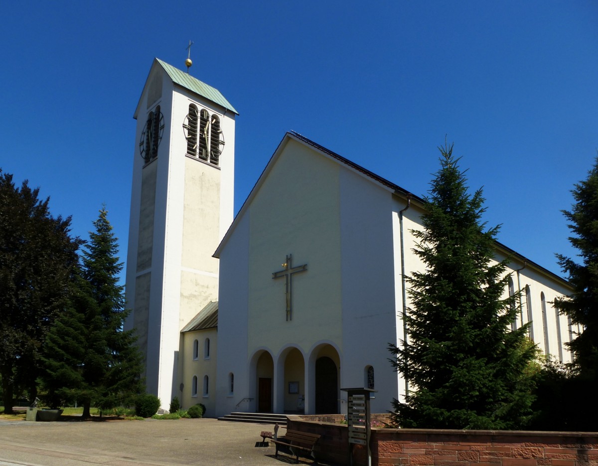 Biberach, die katholische Kirche St.Blasius, Aug.2015