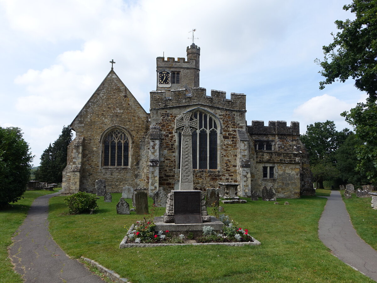 Biddenden, Pfarrkirche All Saints, gotische Kirche in der High Street (03.09.2023)