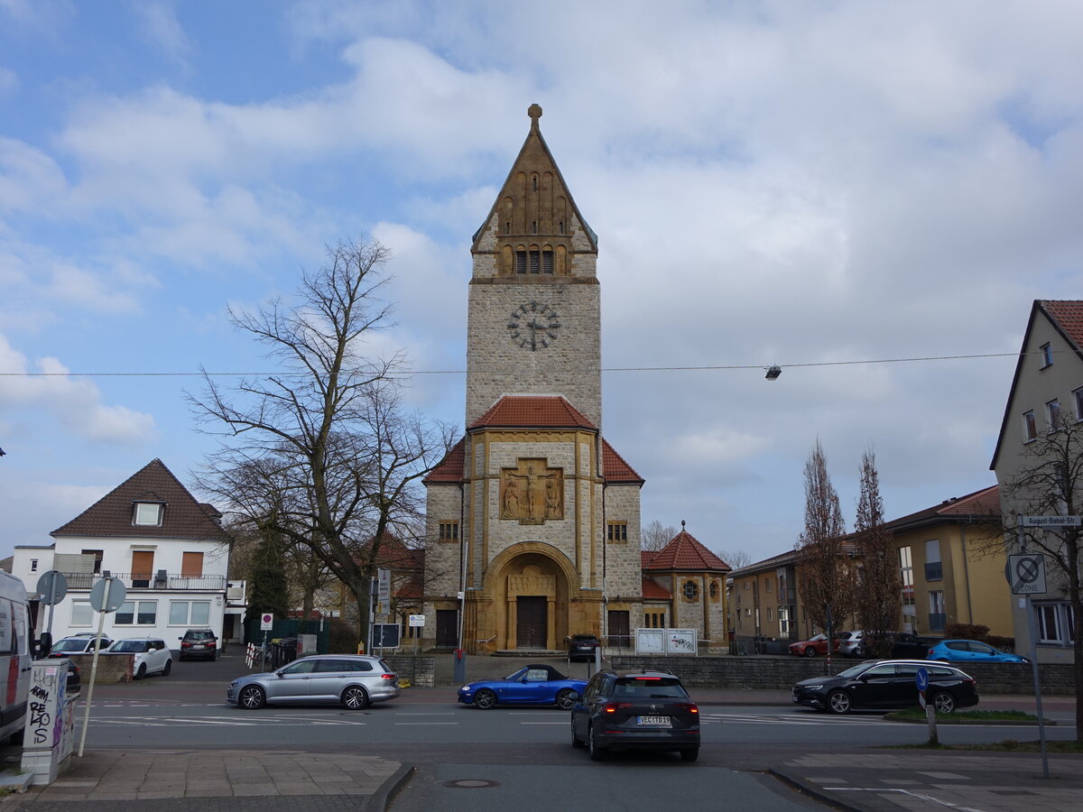 Bielefeld, Pfarrkirche St. Joseph im Ostmannturmviertel, erbaut 1908 (21.03.2026)
