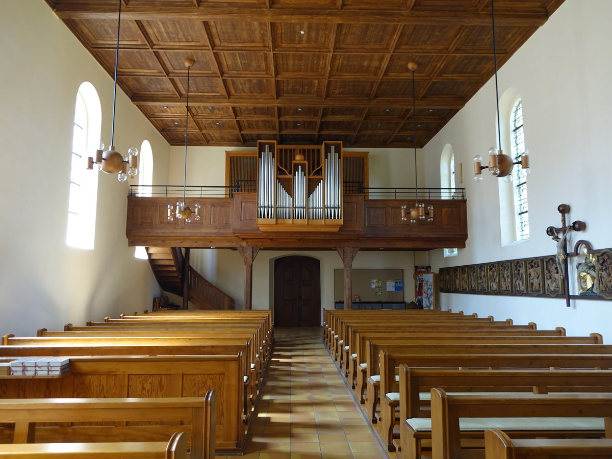 Biengen, Orgelempore in der St. Leodegar Kirche (15.08.2016)