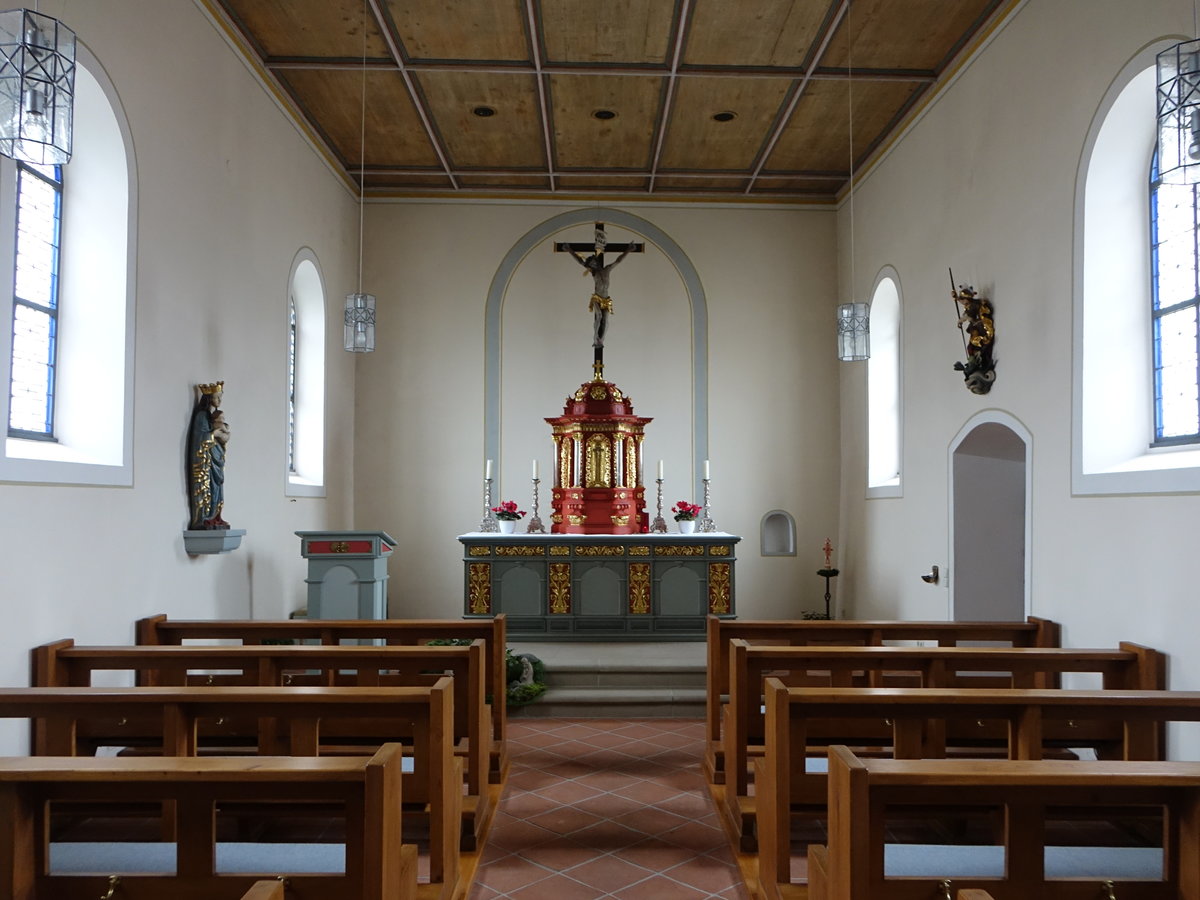 Bierbronnen, Innenraum der kath. Pfarrkirche St. Georg (31.12.2018)