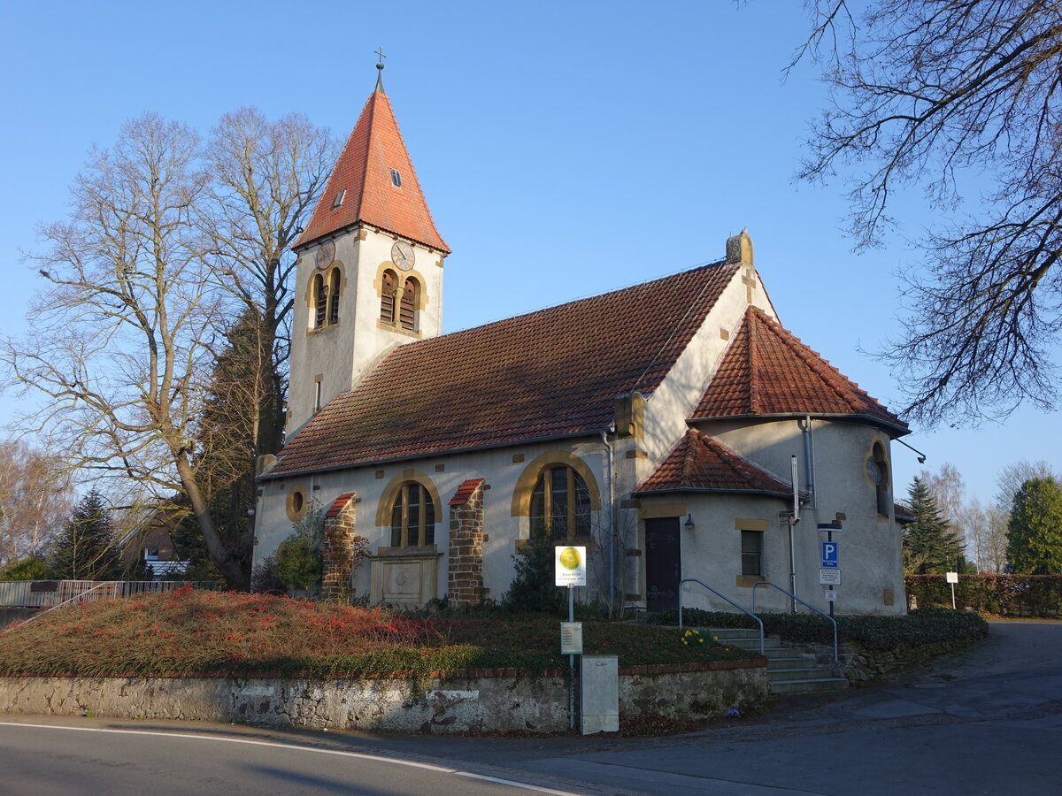 Bieren, evangelische Kirche, erbaut von 1908 bis 1909 (22.03.2026)