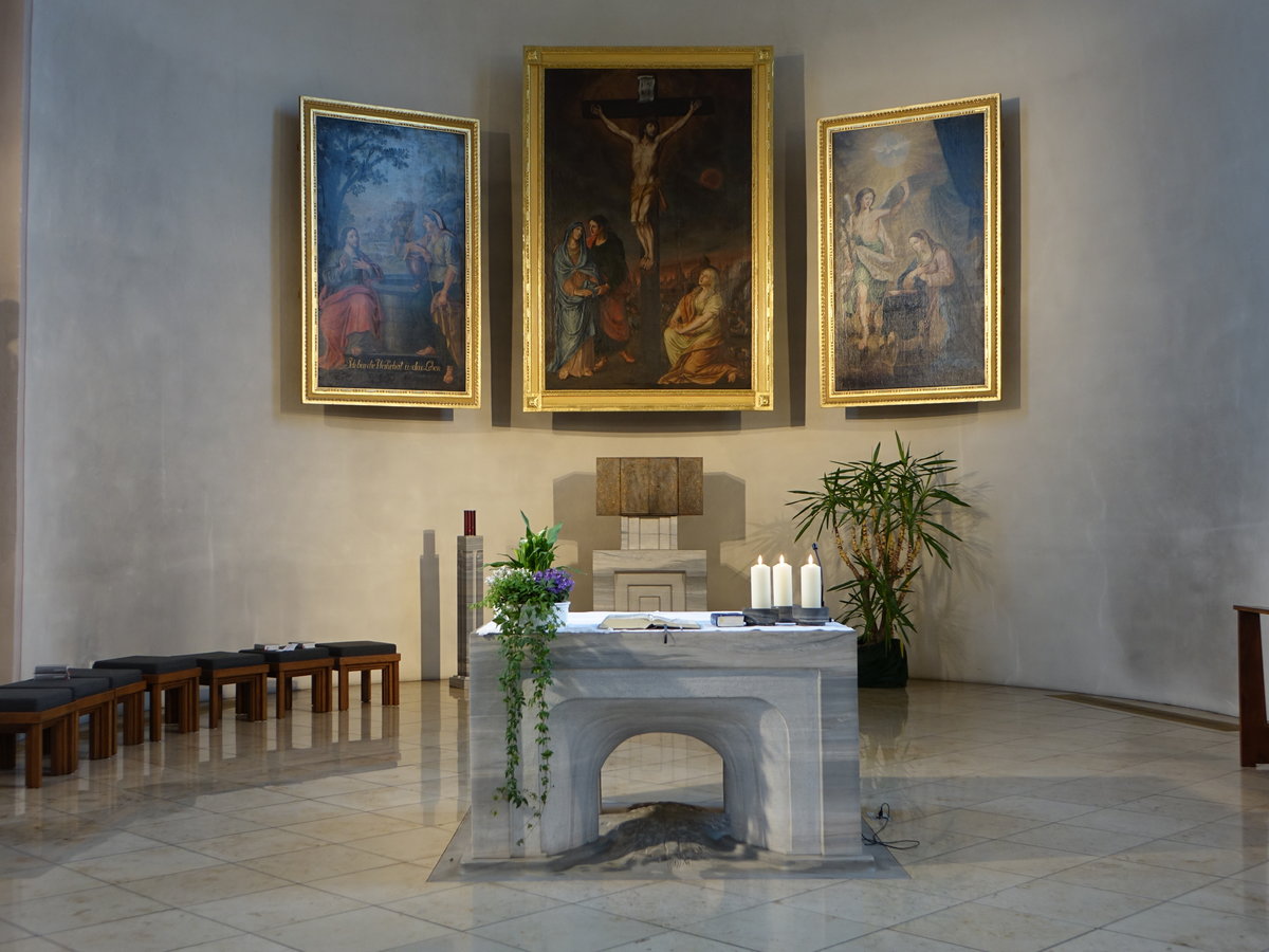 Binsdorf, Altarraum in der Pfarrkirche St. Markus (19.08.2018)