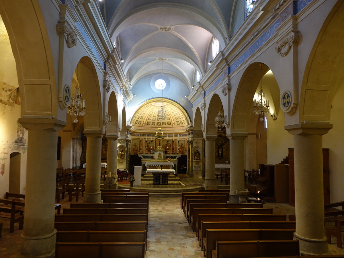 Biot, Innenraum von 1506 der Pfarrkirche St. Maria Magdalena (27.09.2017)