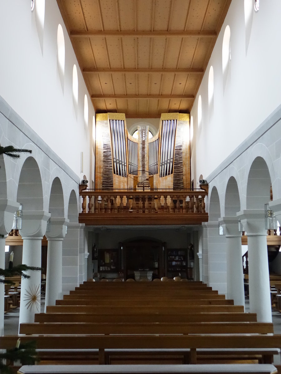 Birndorf, Orgelempore in der kath. Pfarrkirche Hl. Kreuz (31.12.2018)