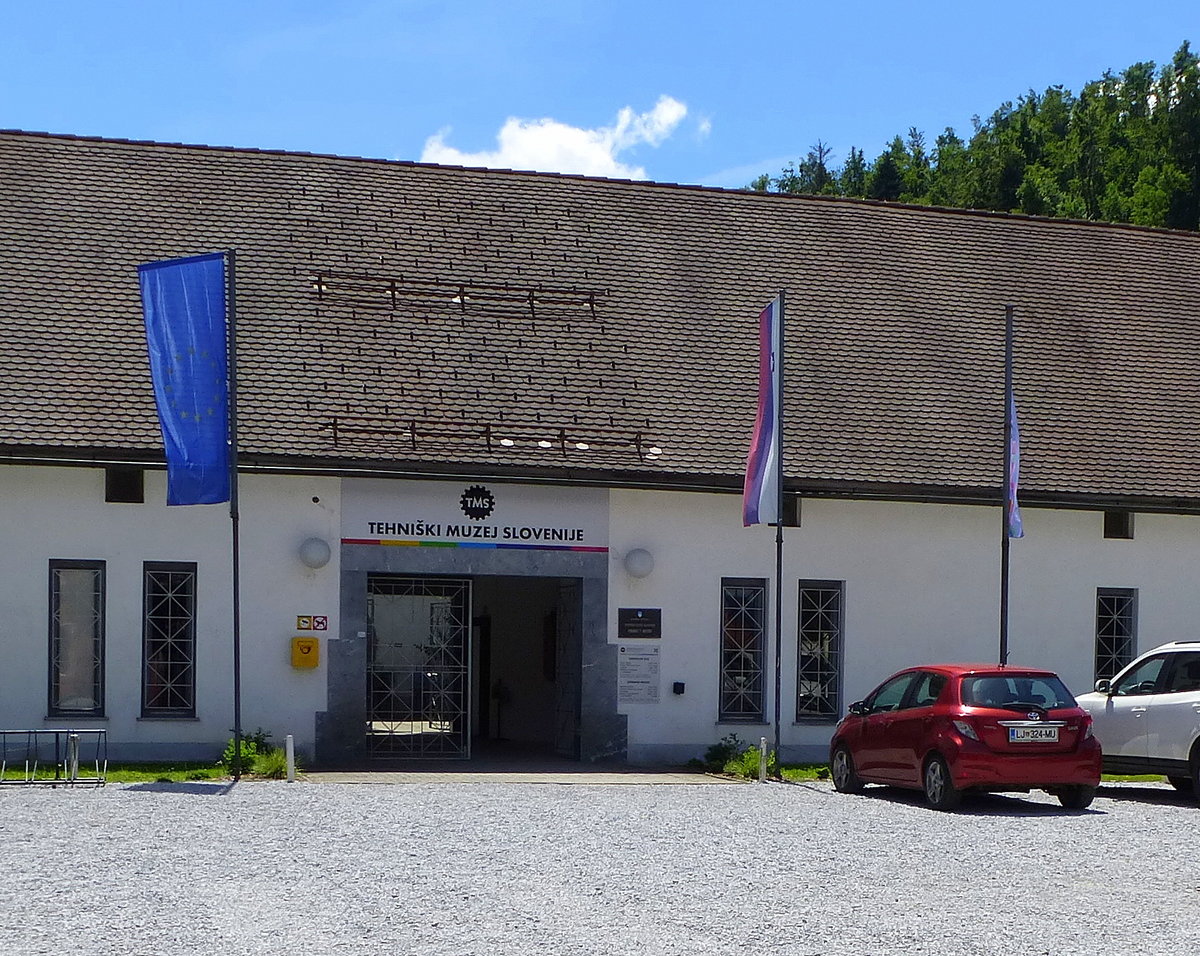 Bistra bei Vrhnika, der Eingang zum größten Technikmuseum in Slowenien, ca.20Km südlich von der Hauptstadt Ljubljana (Laibach), Juni 2016