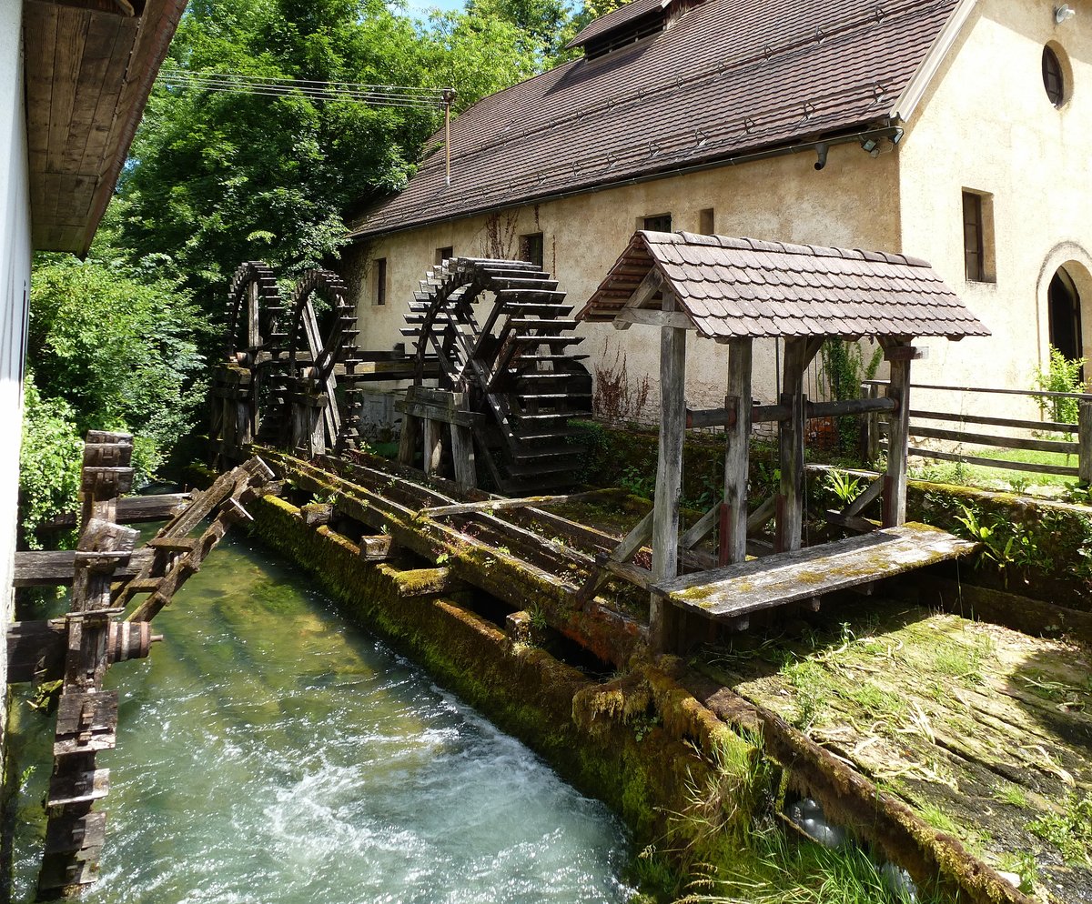 Bistra, die historischen Mühlen im ehemaligen Klosterbereich sind heute Teil des Technikmuseums, Juni 2017
