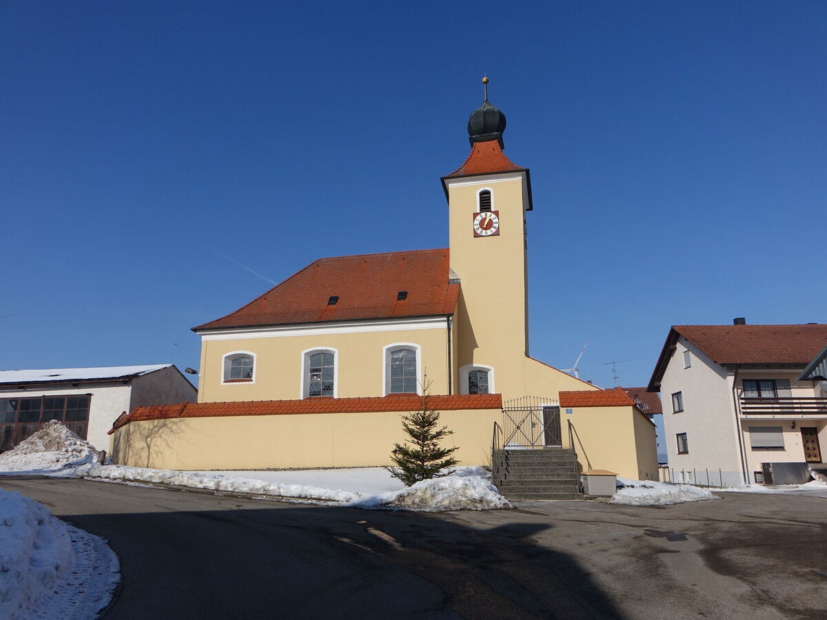 Bitz, kath. Pfarrkirche St. Georg, erbaut 1739 durch Sebastian Stckler (29.01.2017)