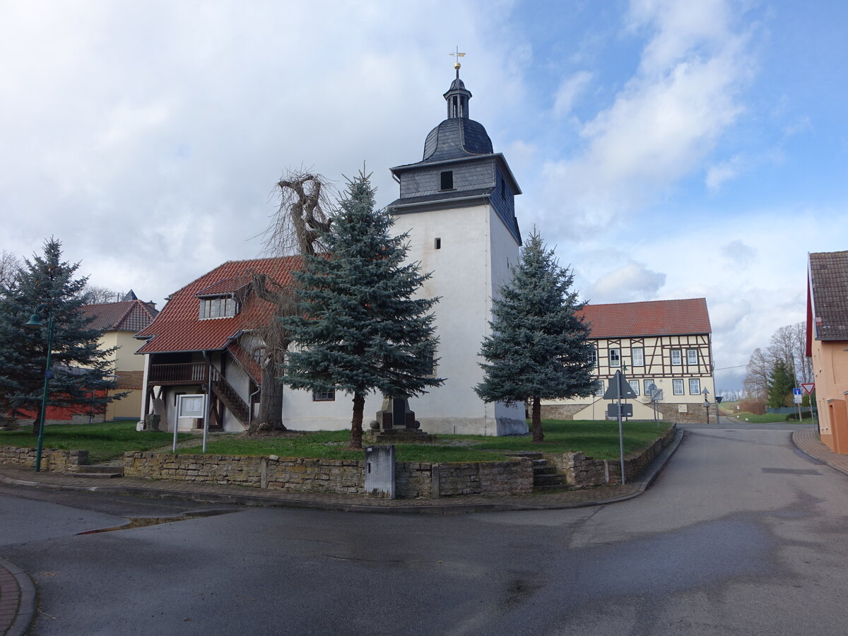 Blankenburg, sptgotische evangelische St. Bonifatius Kirche, erbaut im 15. Jahrhundert, barockisiert 1701 (25.03.2023)