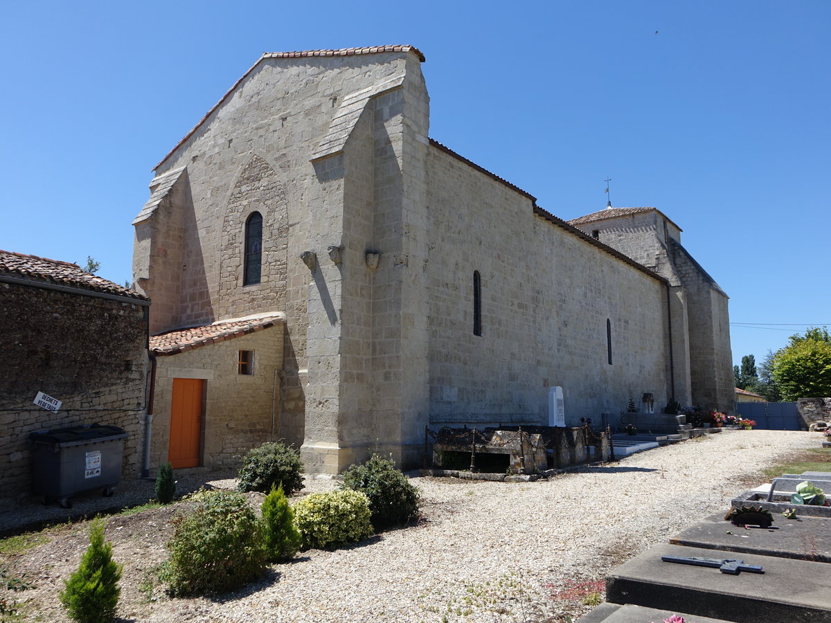 Blanzay-sur-Boutonne, Saint-Andre Kirche, erbaut im 12. Jahrhundert (15.07.2017)