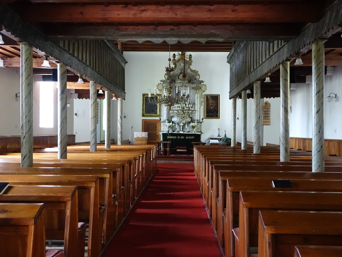 Blatnica, Innenraum der evangelischen Pfarrkirche (07.08.2020)
