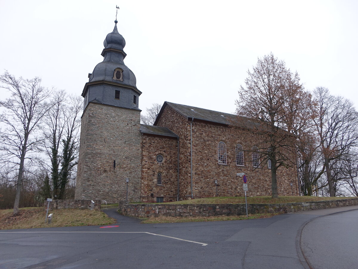 Bleidenstadt, evangelische St. Peter und Paul Kirche, erbaut ab 1276 (29.01.2022)