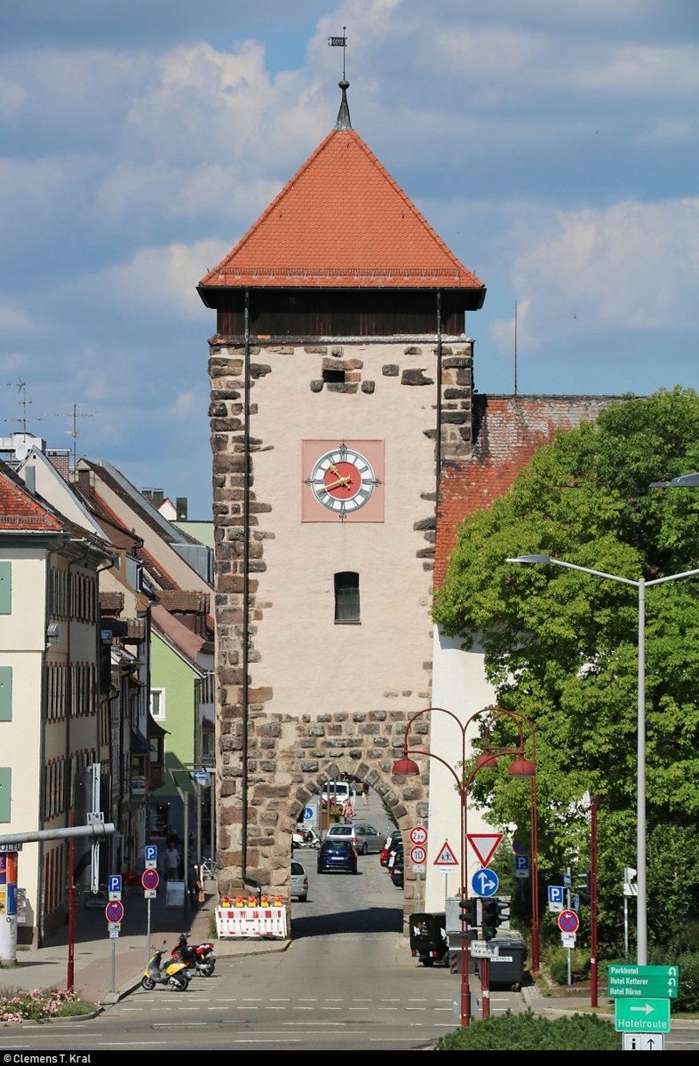 Blick auf das Bickentor in der Stadt Villingen-Schwenningen in westlicher Richtung.
[13.7.2018 | 10:43 Uhr]