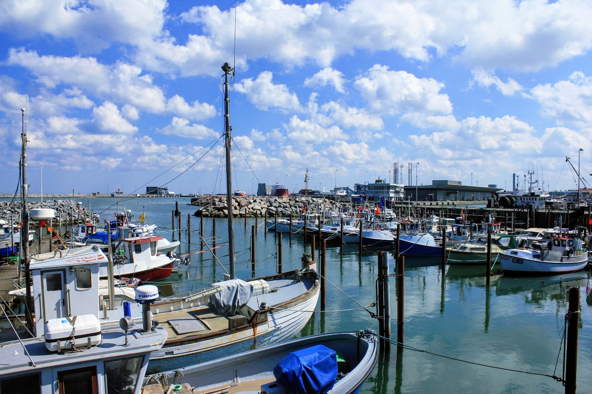 Blick auf den Hafen von Hirtshals im Sommer 2018