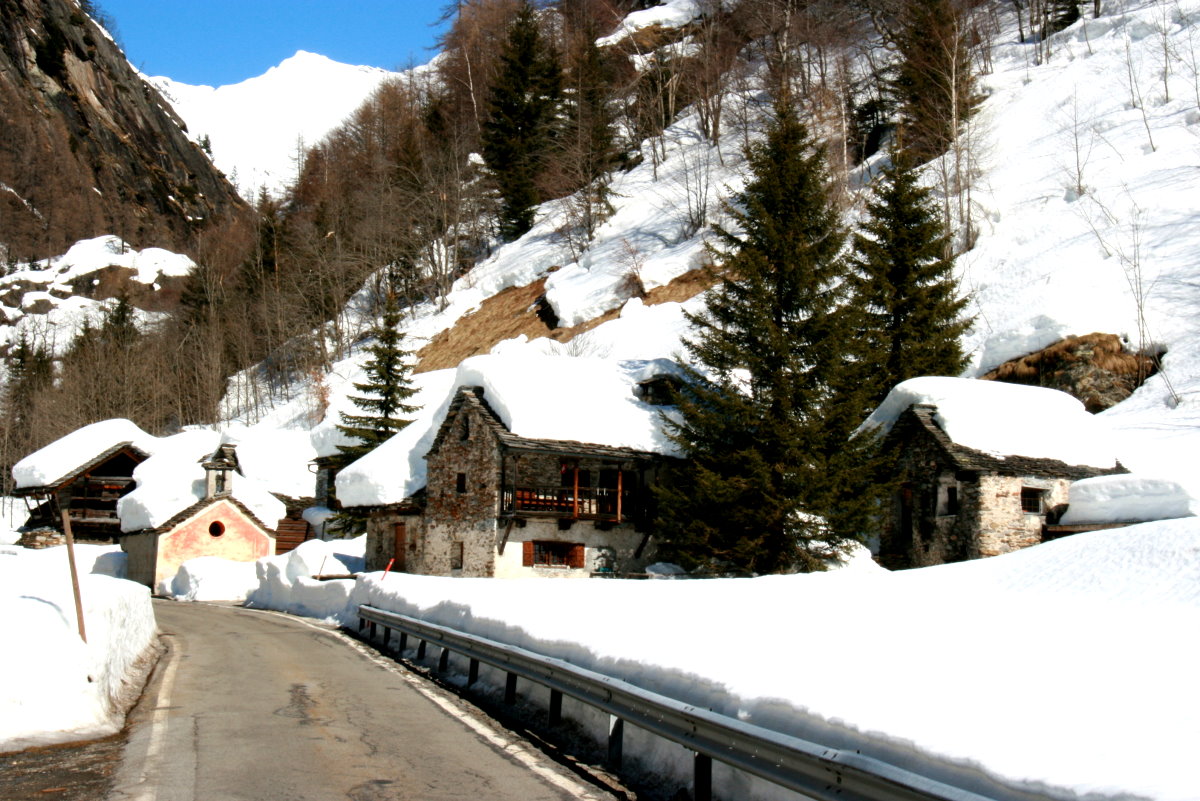 Blick auf Mogno im Vallemaggia; 09.03.2014