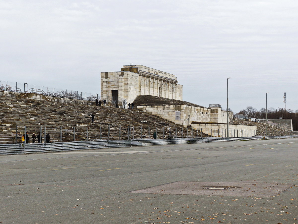 Blick auf die Reichsparteitagsgelnde in Nrnberg am 01. Dezember 2019, hier Tribne der Reichsparteitagsgelnde.