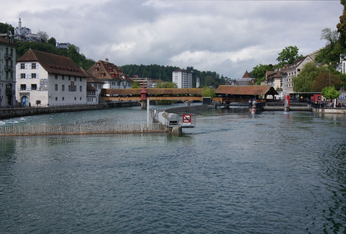 Blick auf die Spreuerbrcke in Luzern (01.05.2014)