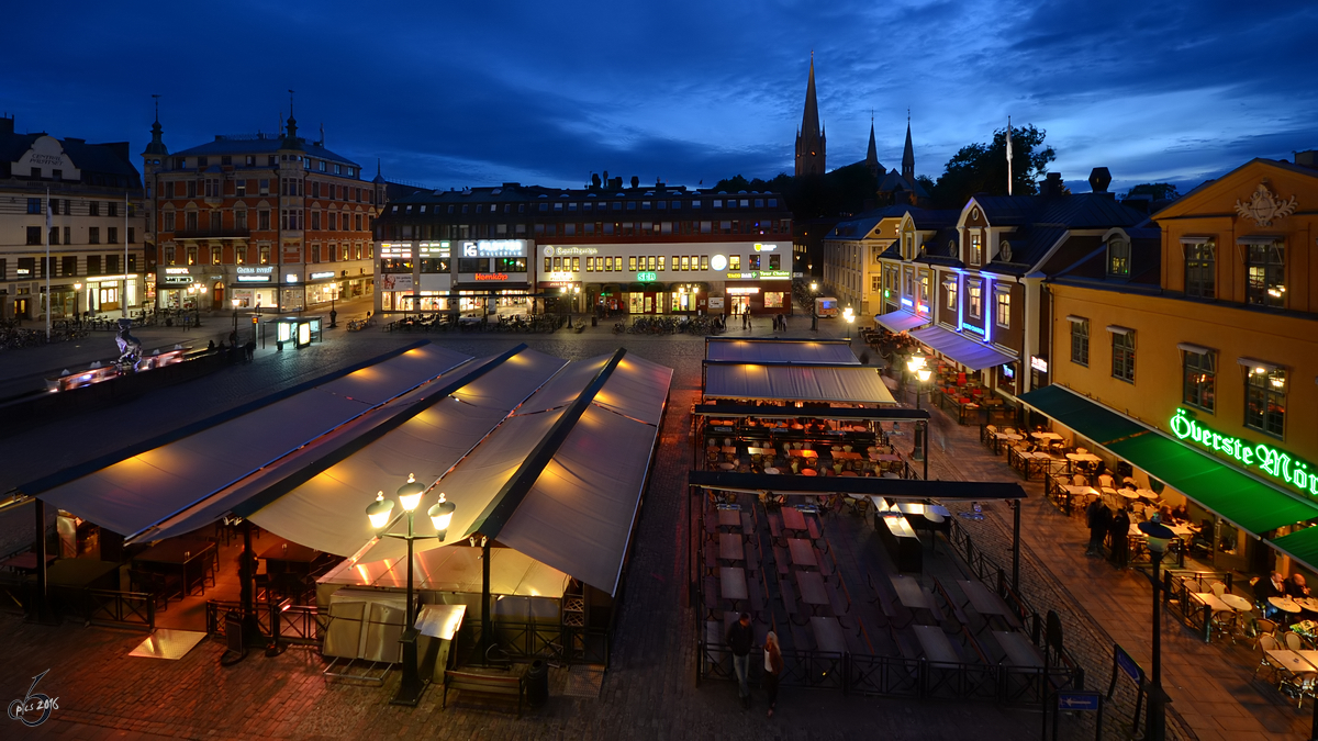 Blick aus dem Hotelzimmer auf den Marktplatz von Linkping (Juni 2012)