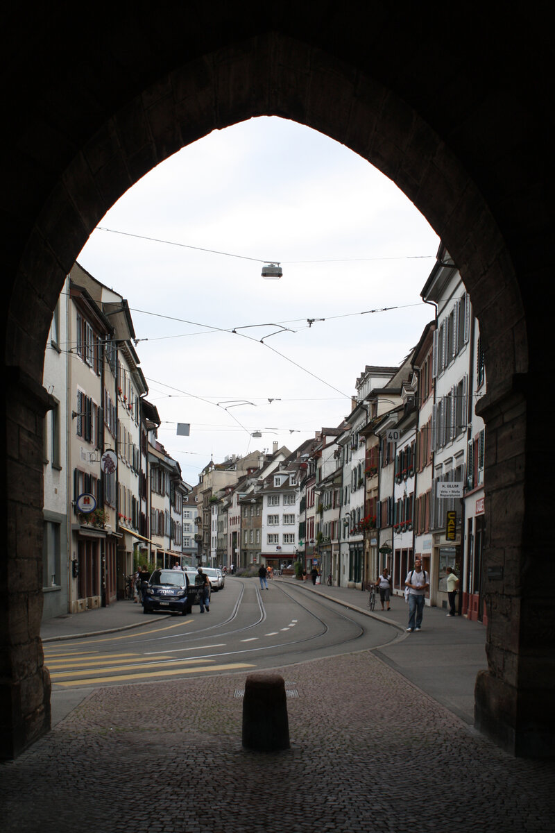 Blick aus dem Spalentor in die Spalenvorstadt am 11.08.2009.