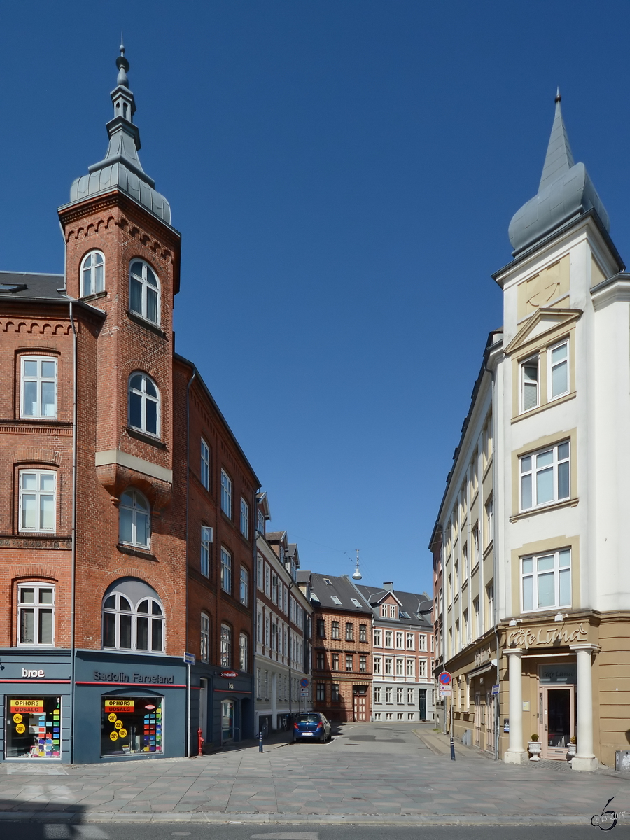 Blick in die  Christiansgade  Anfang Juni 2018 in Aalborg.