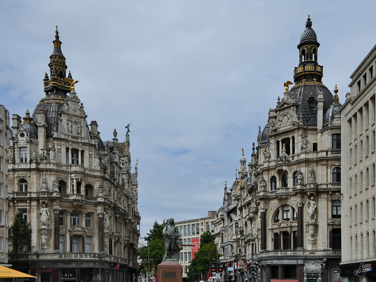 Blick in die historische Innenstadt von Antwerpen. (Juli 2018)