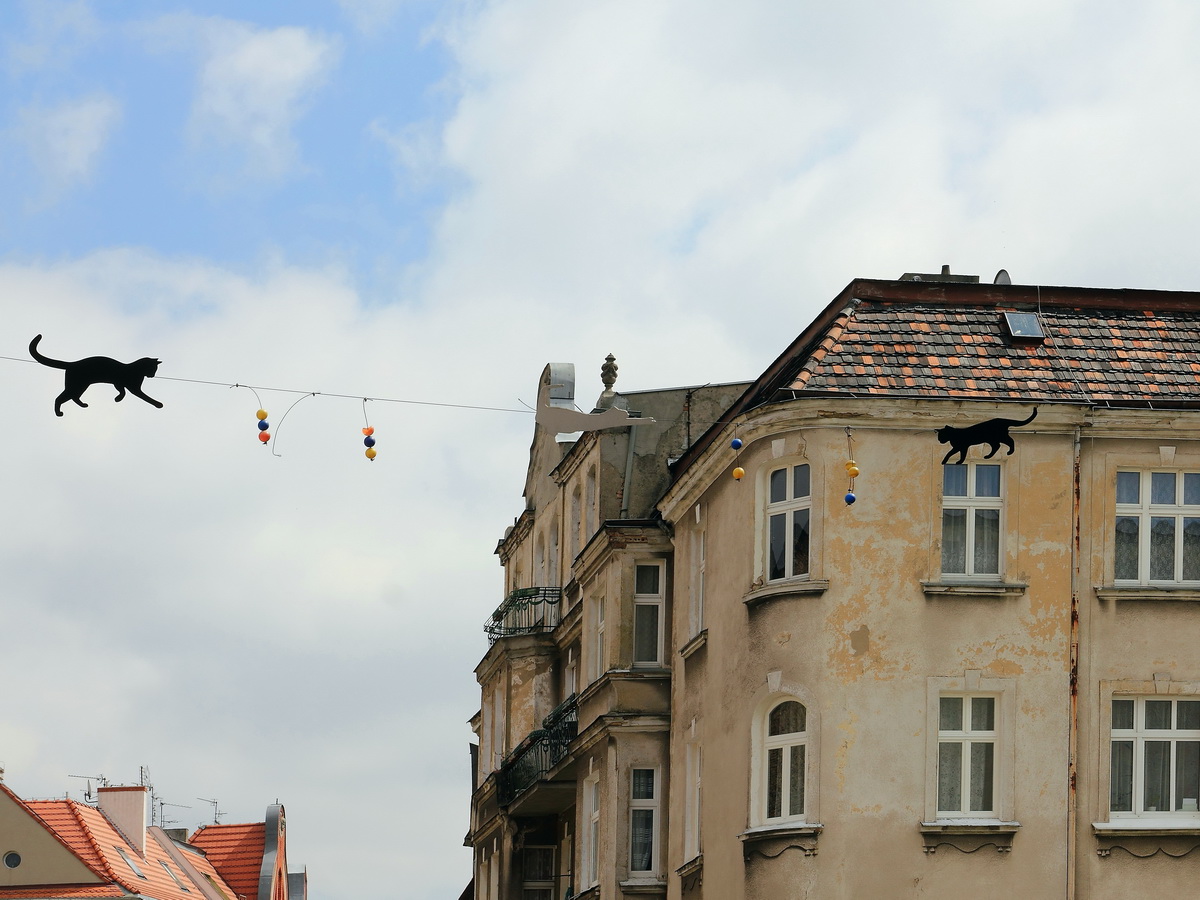 Blick in Nhe der Dominsel (Ostrw Tumski) in Poznań, (Posen) am 30. April 2017 zum Stadthimmel.