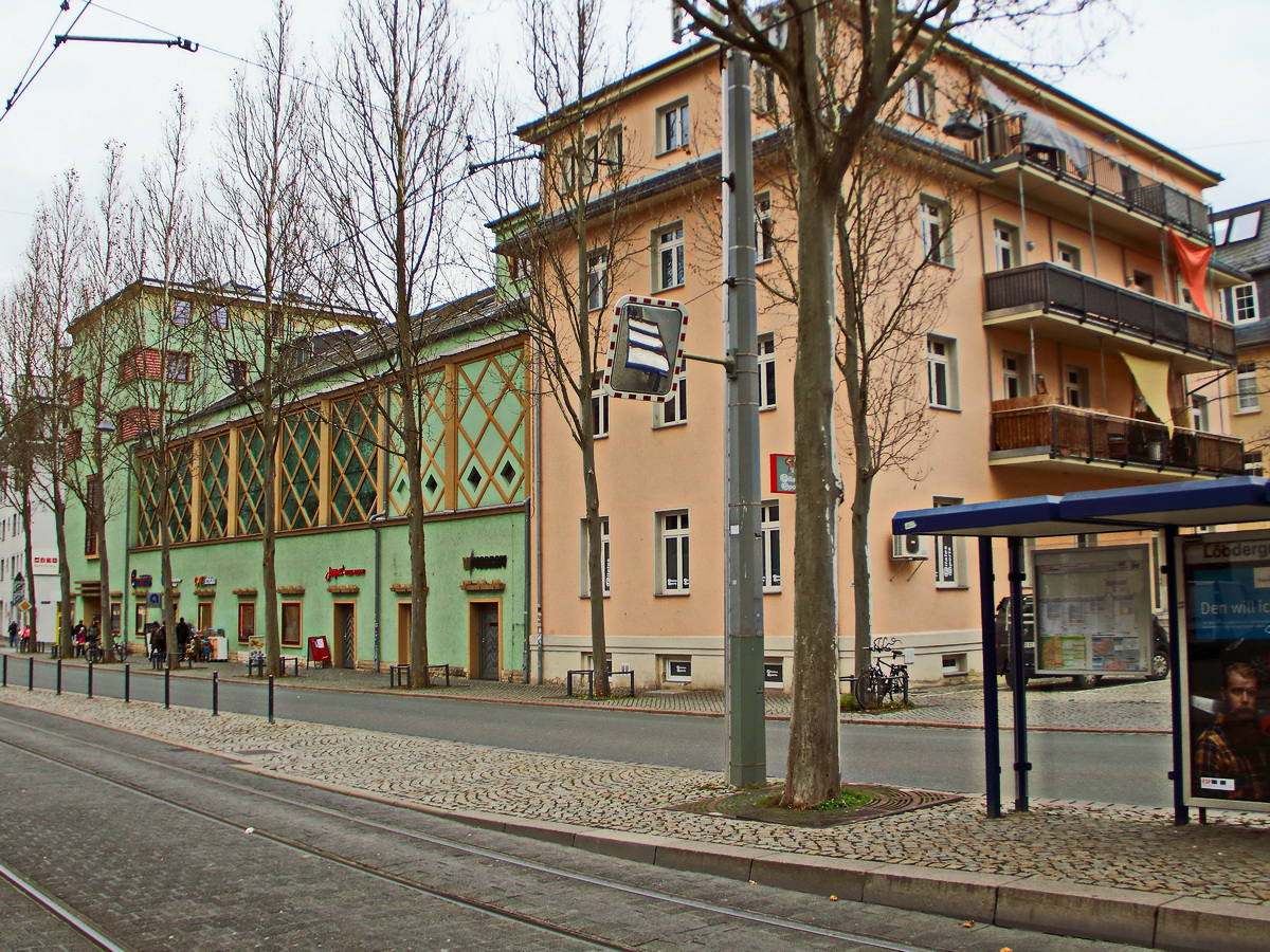 Blick in die Paradiesstrasse am Lbdergraben in Jena am 09. Dezember 2017.