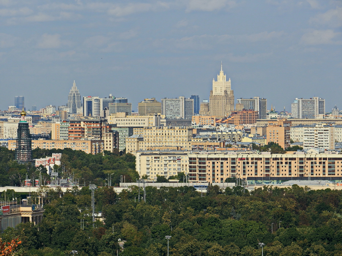 Blick in Richtung City von Moskau bei strahlender Sonne am 10. September 2017.