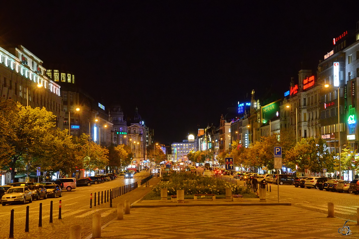 Blick ber den Wenzelsplatz in Prag. (September 2012)