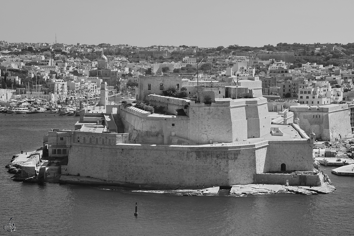 Blick von Valletta auf das Fort St. Angelo. (Oktober 2017)