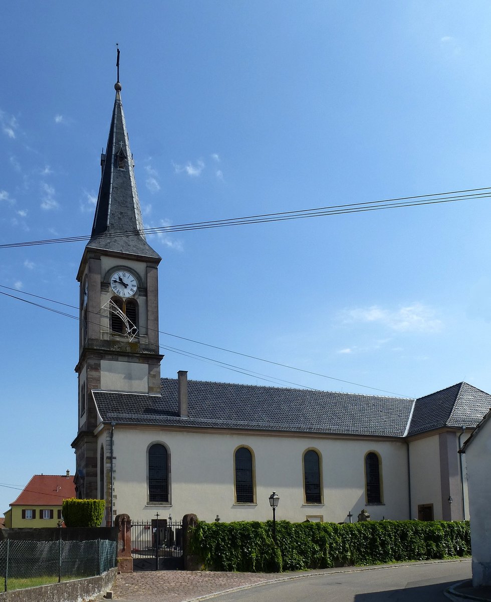 Blodelsheim, die Kirche St.Blasius, erbaut 1731, Juni 2017