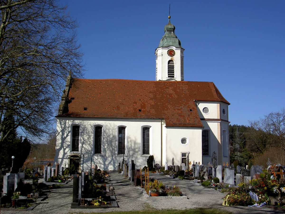 Bodnegg, Pfarrkirche St. Ulrich und Magnus, erbaut ab 1493 (17.03.2014)