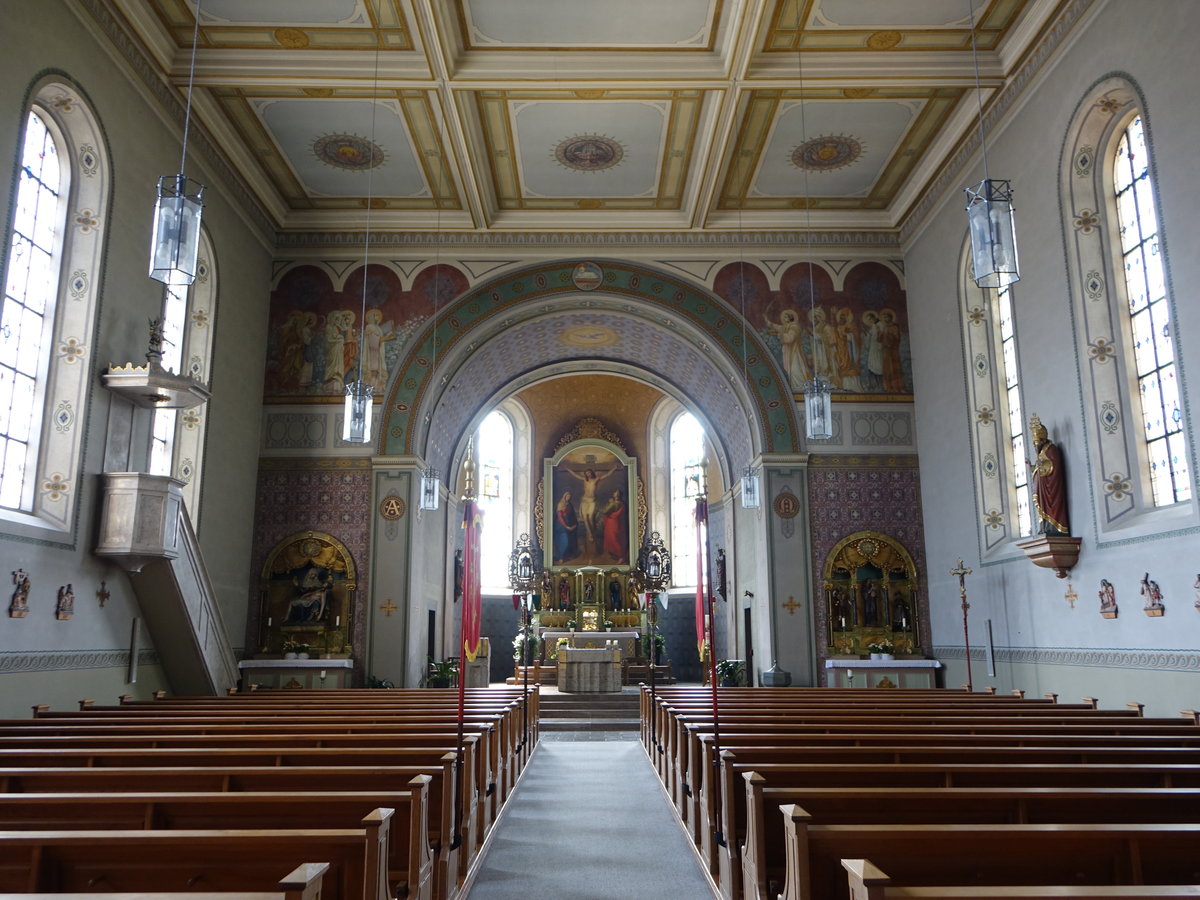 Bhringen, Innenraum der kath. Pfarrkirche St. Silvester (19.08.2018)