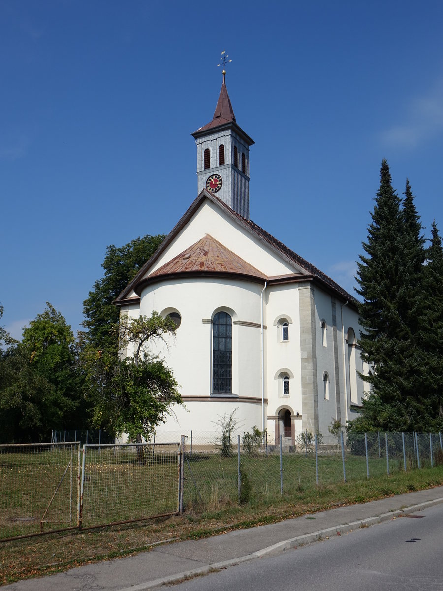 Bhringen, kath. Pfarrkirche St. Silvester, erbaut im 19. Jahrhundert (19.08.2018)