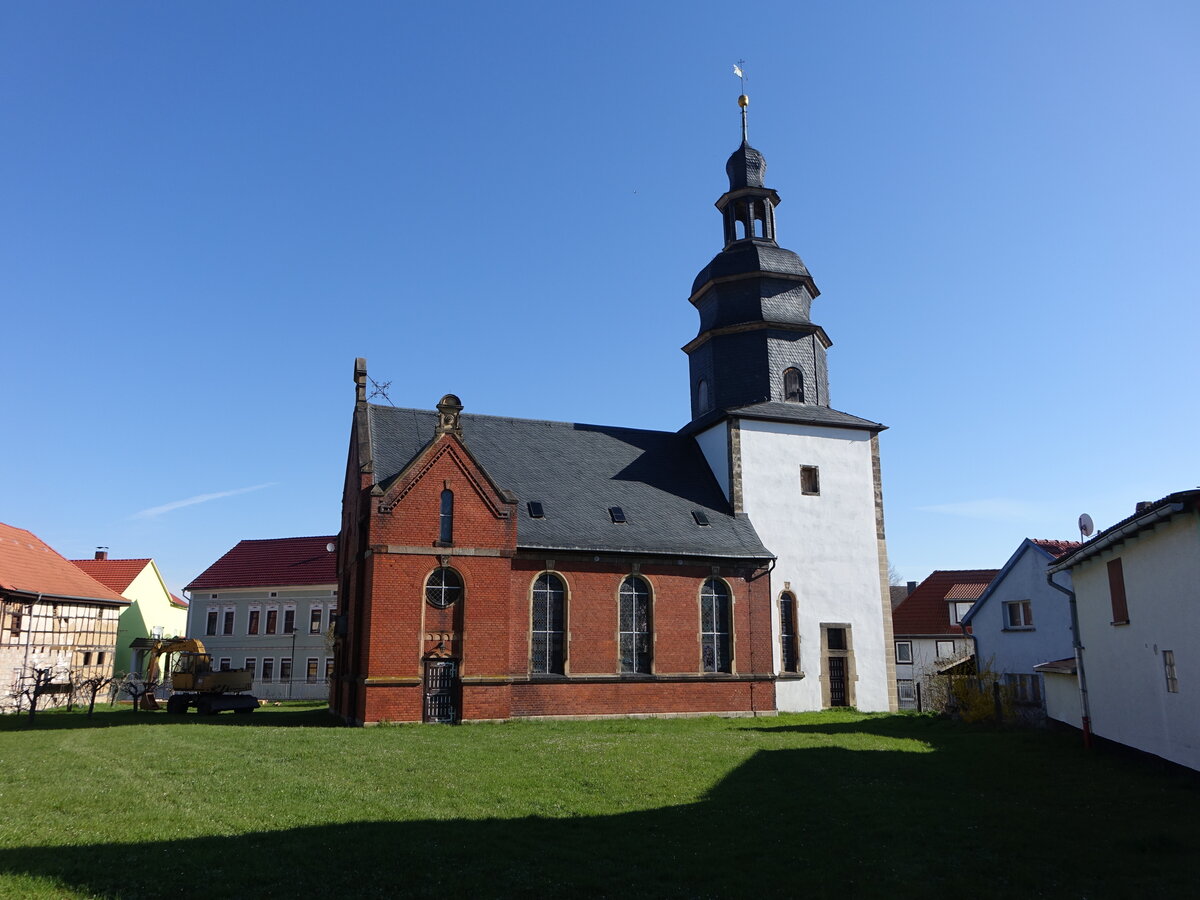 Bsleben, evangelische St. Martin Kirche in der Kirchgasse (17.04.2022)