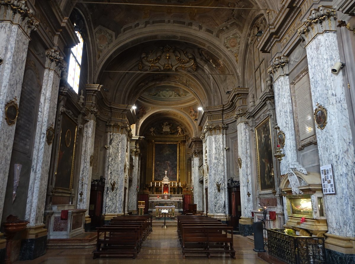 Bologna, barocker Innenraum der St. Sigismondo Kirche, erbaut von 1725 bis 1728 durch Carlo Francesco Dotti (31.10.2017)