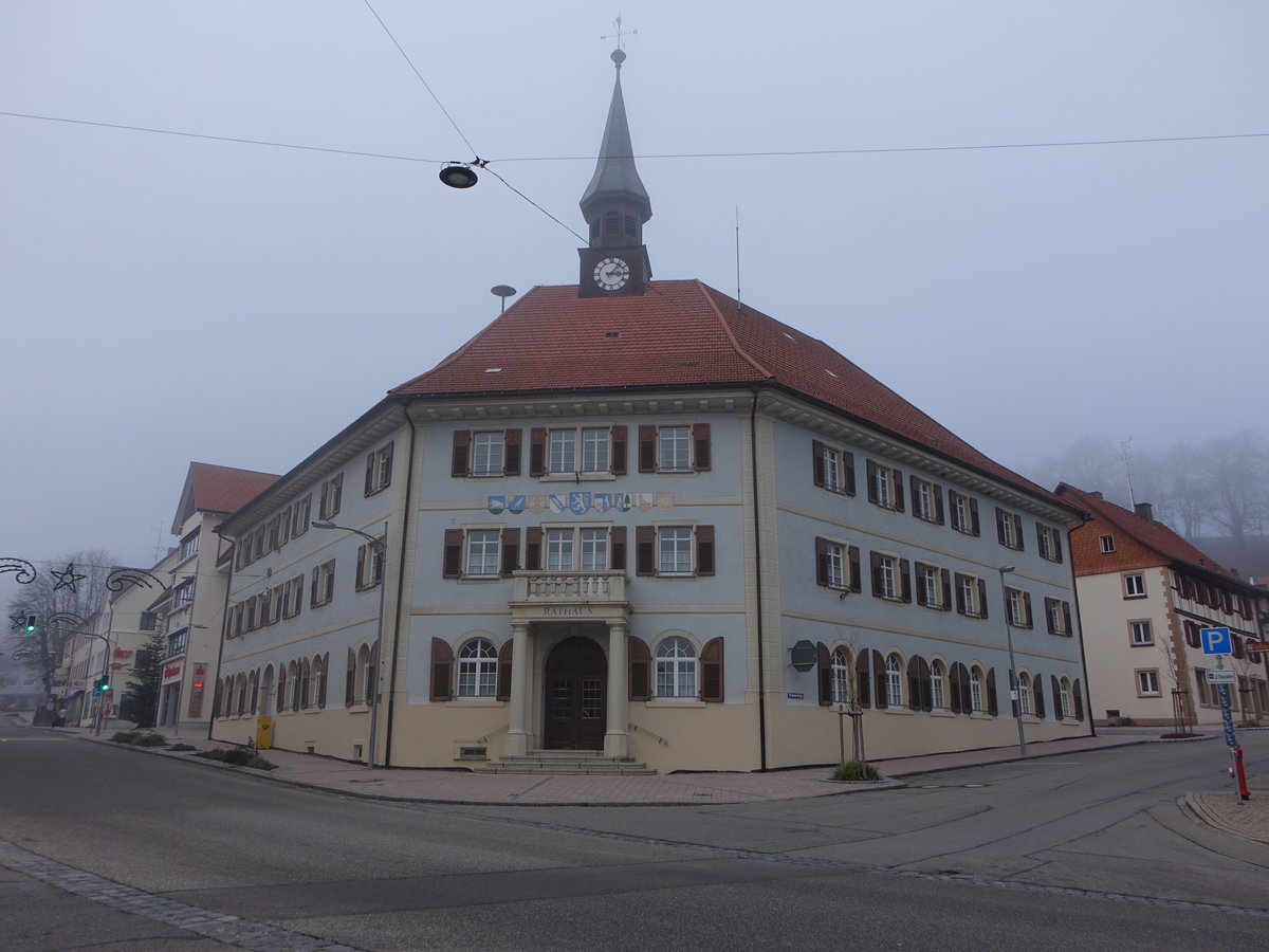 Bonndorf, Rathaus in der Martinstrae, erbaut im 19. Jahrhundert (25.12.2018)