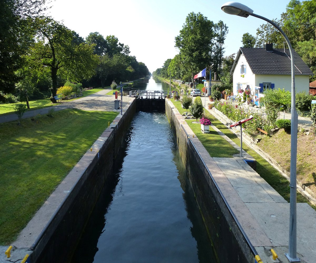 Boofzheim, die Schleuse am Rhein-Rhone-Kanal, Sept.2016