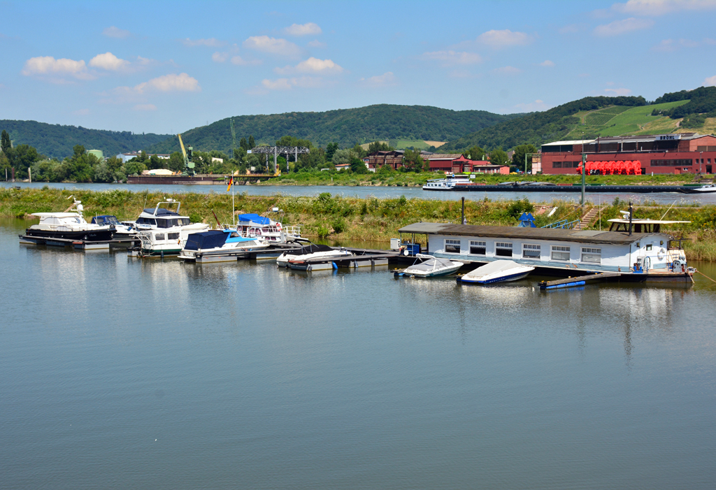 Bootsanleger am Rhein-Seitenarm in Brohl-Ltzing (linksrheinisch) - 19.07.2016