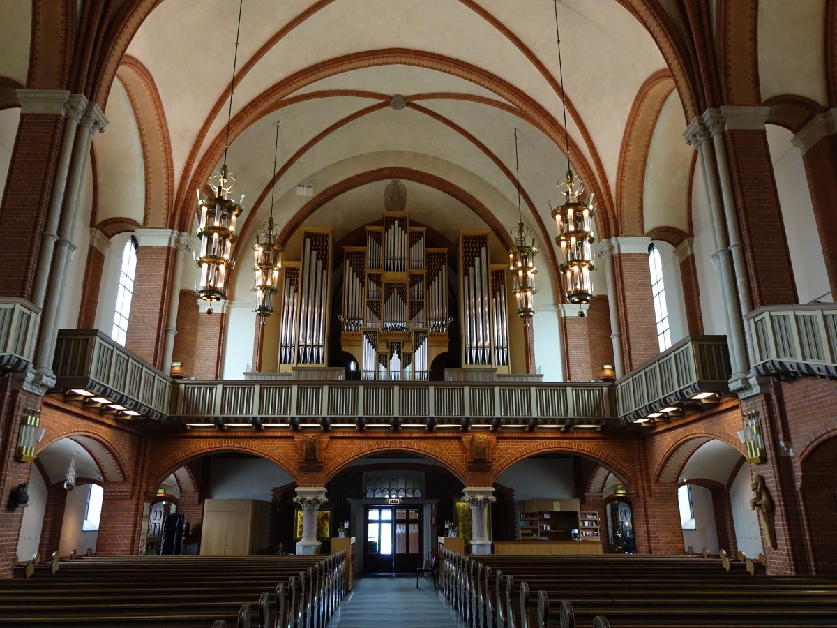 Boras, Orgelempore in der Gustav Adolfs Kirche (13.06.2015)