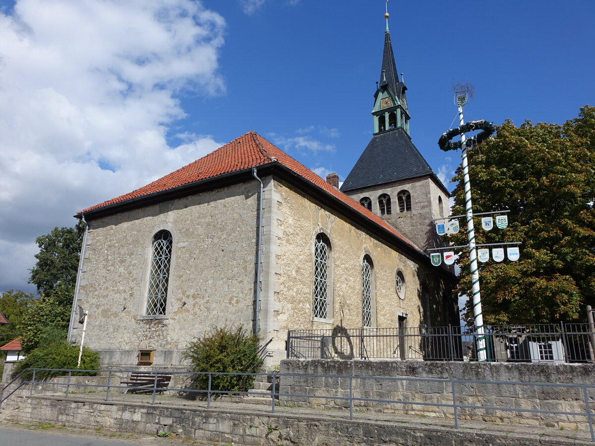 Bornum am Elm, evangelische St. Christophorus Kirche, erbaut 1584, Kirchenschiff erbaut von 1801 bis 1802 (14.09.2025)
