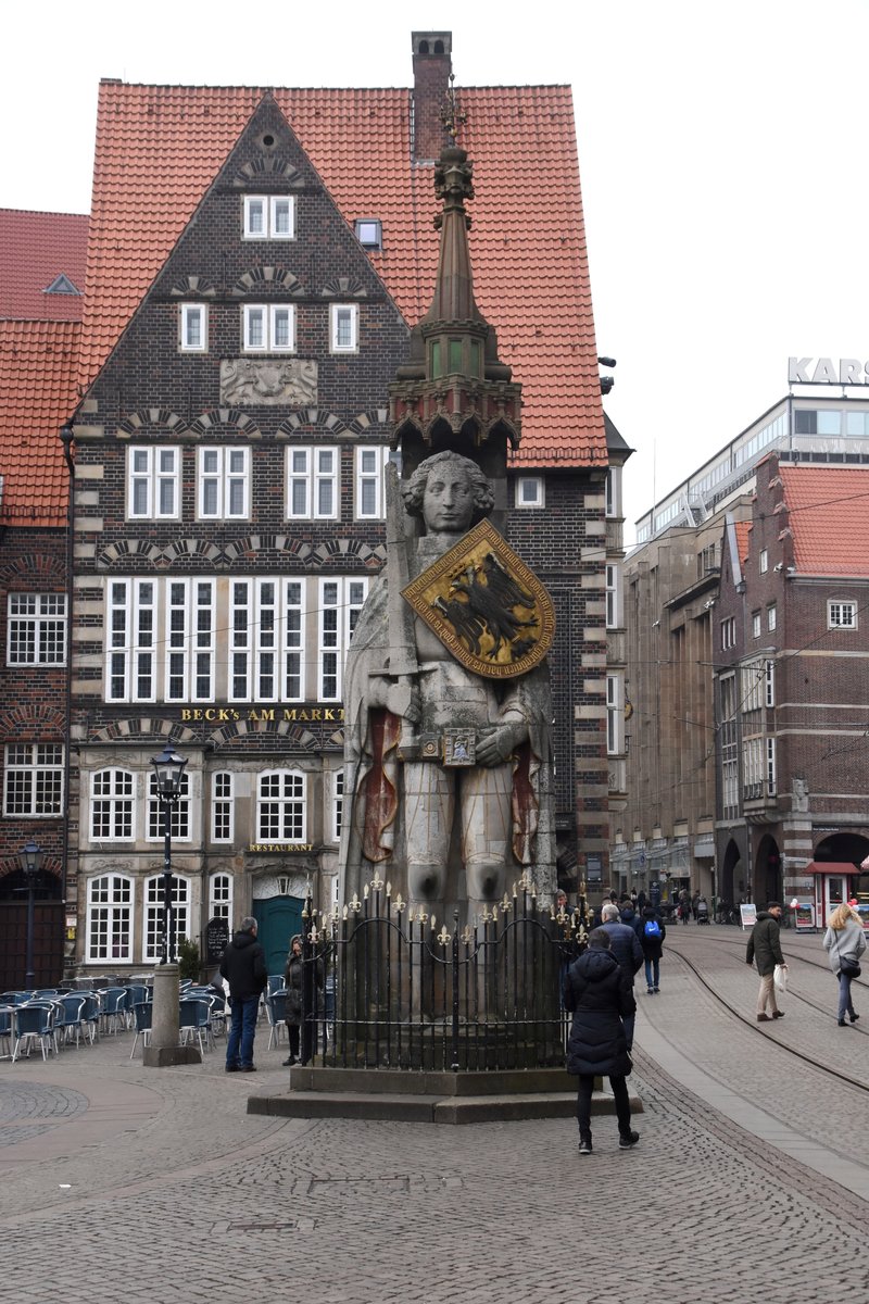 BREMEN, 12.03.2018, das Bremer Wahrzeichen, der Roland