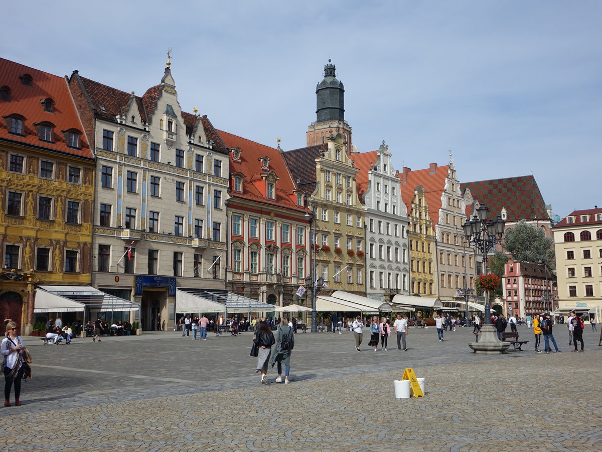 Breslau / Wroclaw, historische Huser am Rynek Platz (03.10.2020)