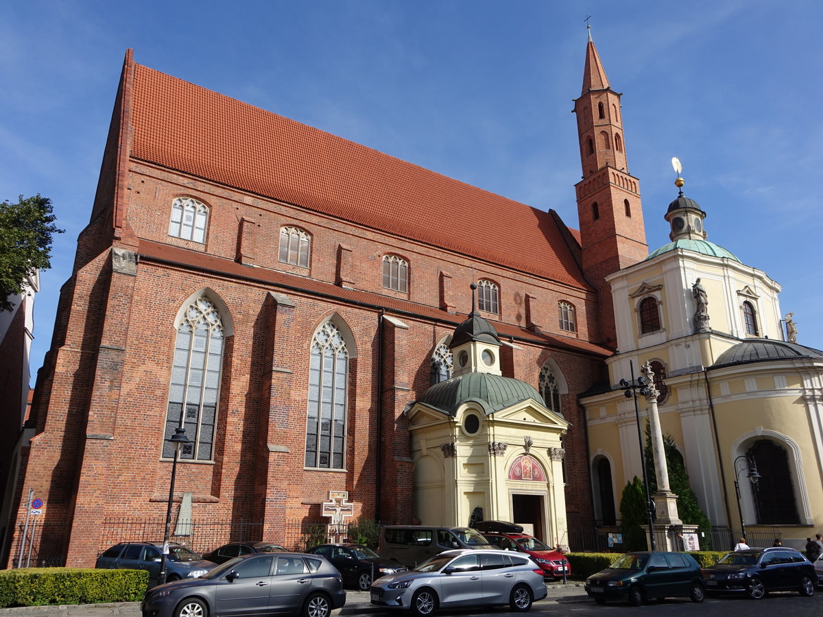 Breslau / Wroclaw, Minoritenkirche St. Vinzenz, dreischiffige Hallenkirche aus dem 14. Jahrhundert (03.10.2020)