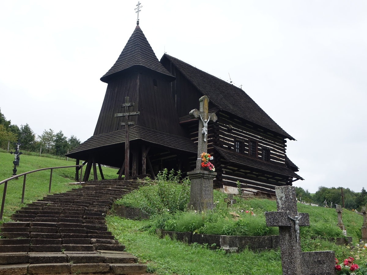 Brezany, griechisch-orthodoxe Holzkirche St. Lukas, erbaut 1727 (01.09.2020)