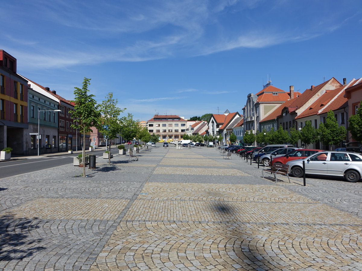 Breznice/ Bresnitz, Huser am Hauptplatz Namesti (02.06.2019)