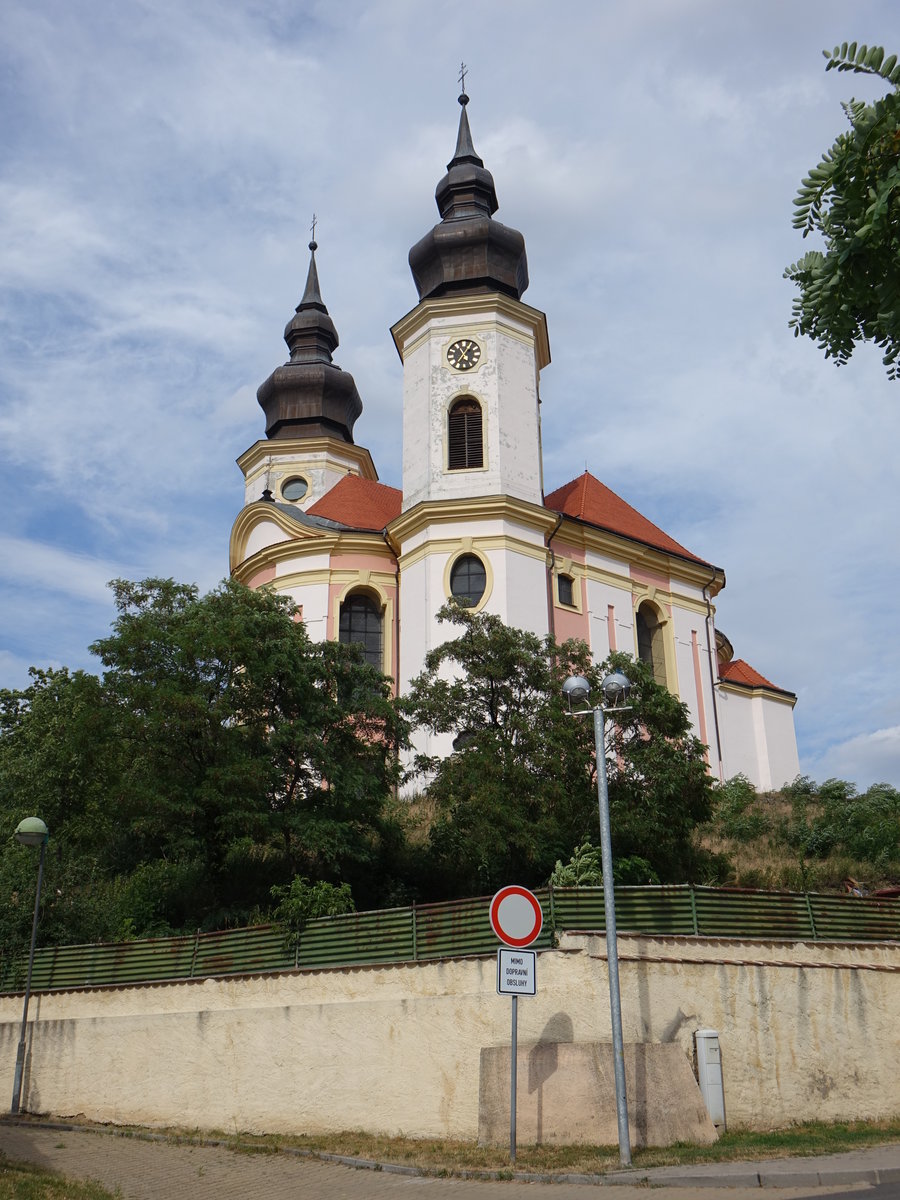 Brezno, barocke St. Peter und Paul Kirche, erbaut ab 1739 durch die Architekten  Kilian Ignaz Dientzenhofer und Johann Christoph Kosch (06.07.2019)